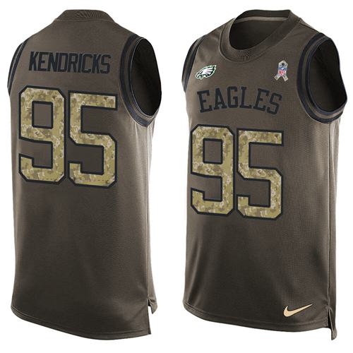 Nike Eagles #95 Mychal Kendricks Green Men's Stitched NFL Limited Salute To Service Tank Top Jersey - Click Image to Close
